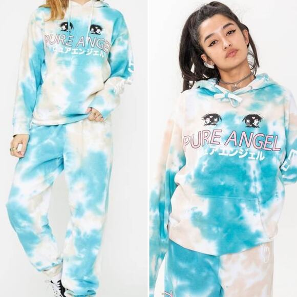 BSR By Samii Ryan Pure Angel Tie Dye Hoodie in Cloud Blue Size Medium - Picture 13 of 13